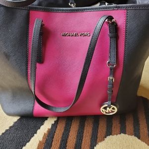 Michael Kors Black and Pink Tote